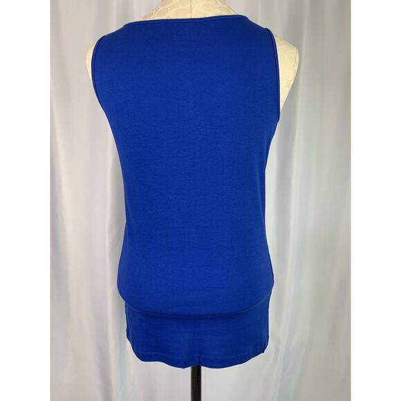 Large JCP Women's Royal Blue Jersey Knit Tank Top sleeveless Scoop Neck - Picture 5 of 6
